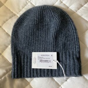 Nordstrom Cashmere Beanie in Grey NWT